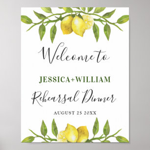 Poster Janto Elegante Watercolor Lemon Greenery REHEARSAL