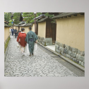 Póster Japan, Ishikawa, Kanazawa, Buke Yashiki District
