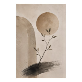 Póster Japandi Botanical Wall Art Poster – Wabi Sabi
