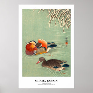 Poster Japanese Art Print - Ohara Koson - Mandarin Ducks