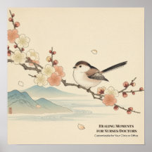 Japanese Art Wall Decor for Nurses – Cute Bird 
