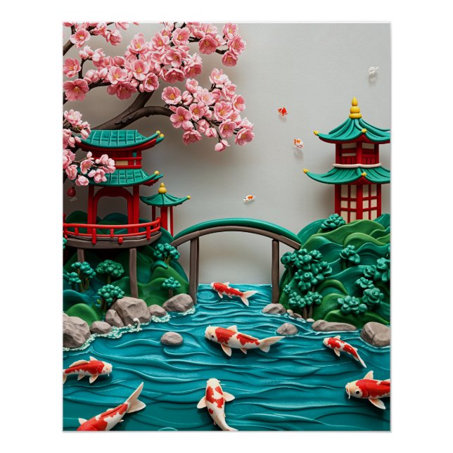 Póster Japanese Garden Scene (Frente)