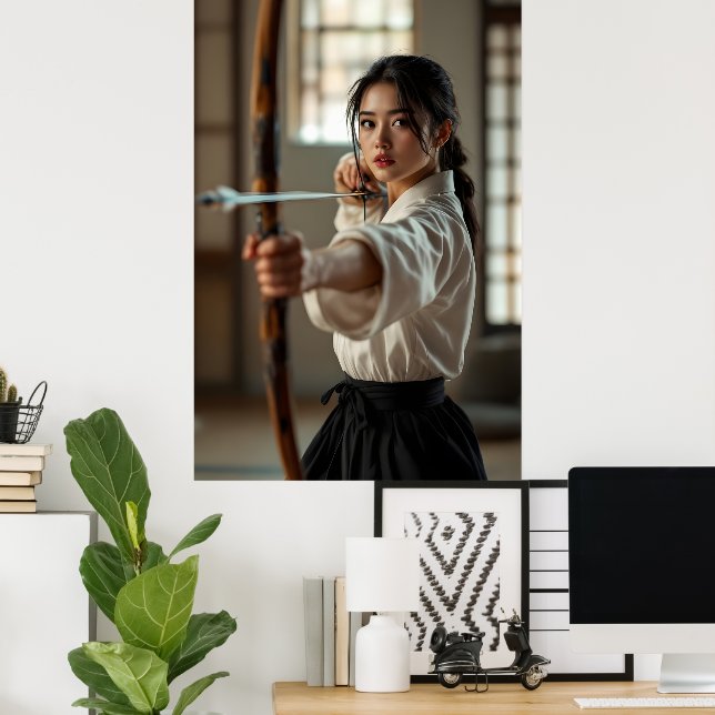 Poster Japanese Kyudo The Way Of The Bow (Escritório em casa)