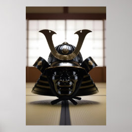 Poster Japanese Samurai Helmet