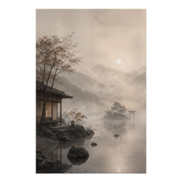Póster Japanese Zen Lake Wall Art Poster