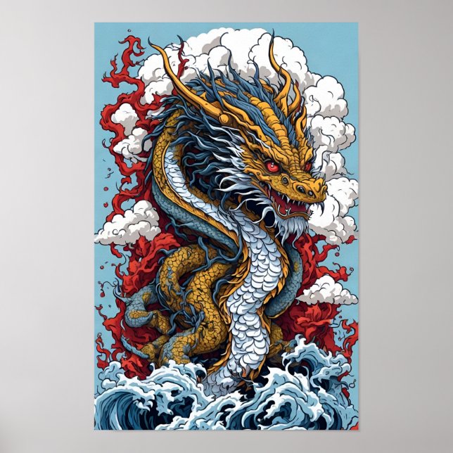Poster Japanischer Drachen (Frente)