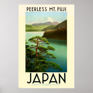 Poster Japão Ásia Monte Fuji Cartaz de Viagem Vintage