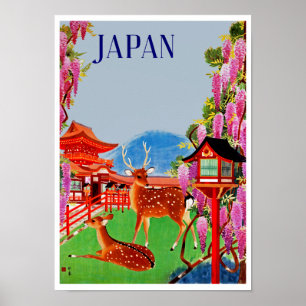Poster Japão com cervos