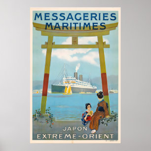 Poster Japão Correios Marítimos do Extremo Oriente Viagen
