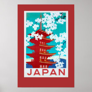 Poster Japão das viagens vintage