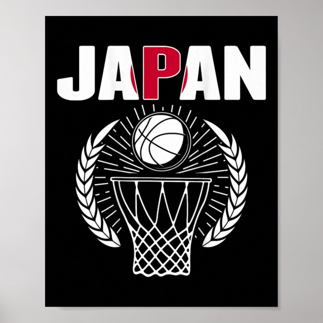 Poster Japão: Jogadores de basquete apoiam Jersey e fazem (Frente)