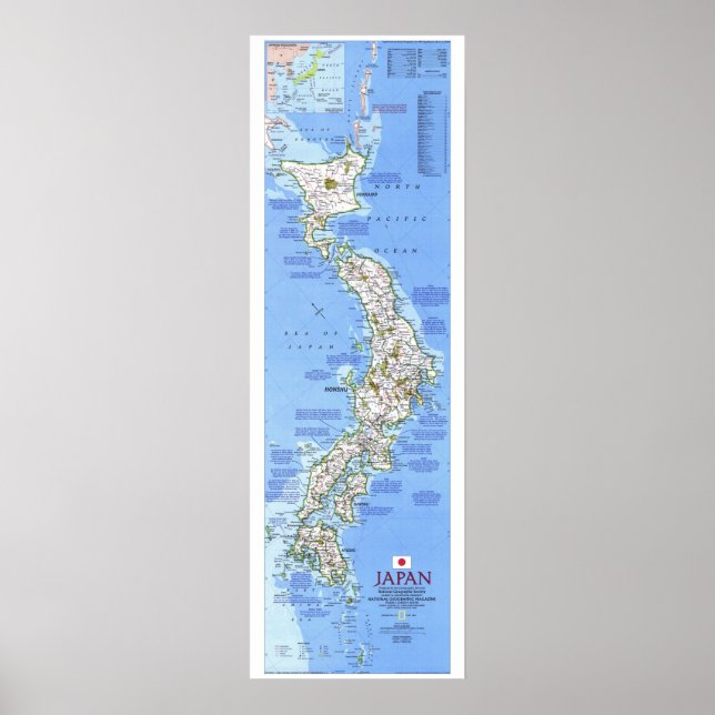Poster "Japão: MAPA geográfico nacional desde 1984… (Frente)