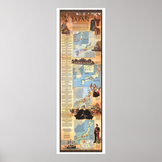 Poster "Japão: MAPA Histórico de 1984 ... (Frente)