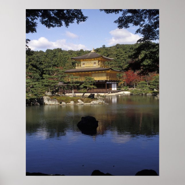 Póster Japão, Quioto, Pavilhão de Ouros, Templo Zen (Frente)