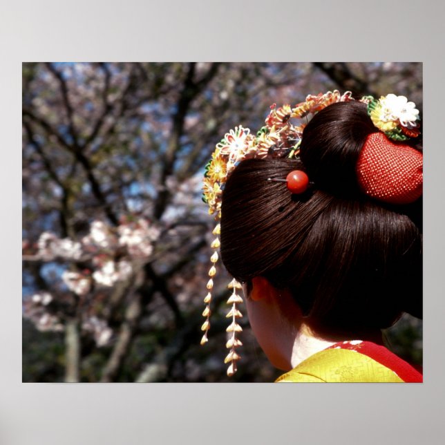 Póster Japão, Quioto. Vista traseira de geisha (Frente)