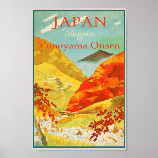 Poster Japão - Viagem de outono de Vintage no Japão (Frente)