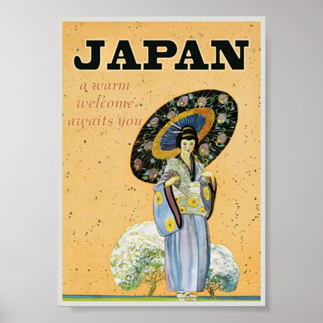 Poster Japão - Viagem de Retro Vintage Japonês (Frente)