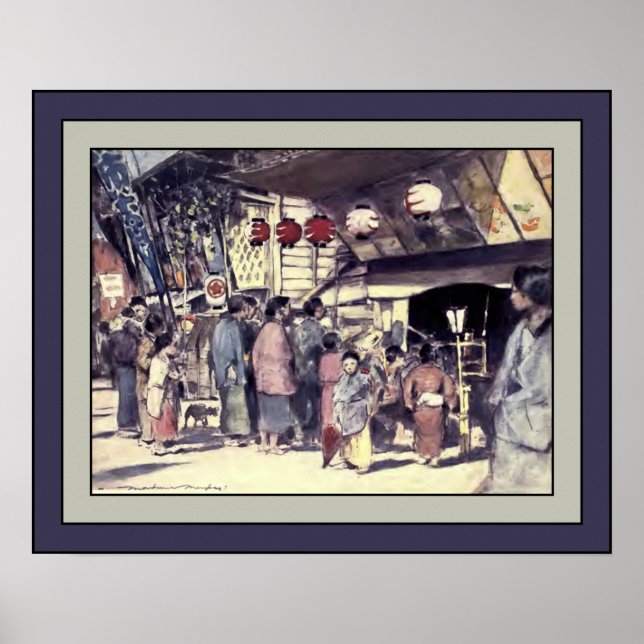 Poster Japão Watercolor ~ "The Bill of The Play" ~ 1901 ~ (Frente)