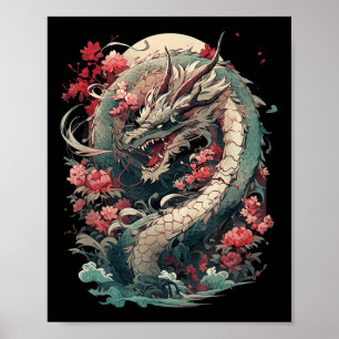 Poster Japonês - Aestic Dragon Japonês Art Japan Tatto