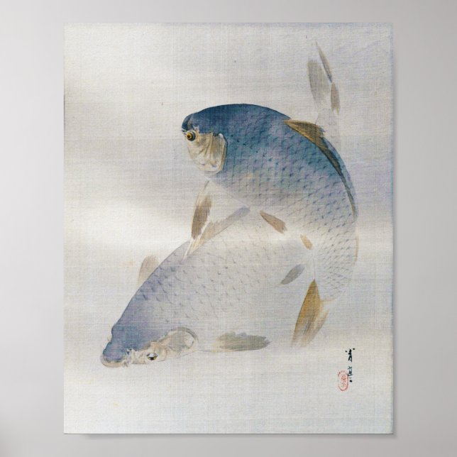 Poster Japonês Carp, Watanabe Seitei (Frente)