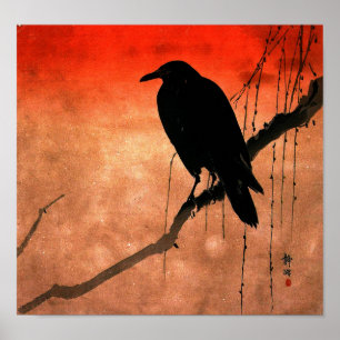 Poster japonês do corvo