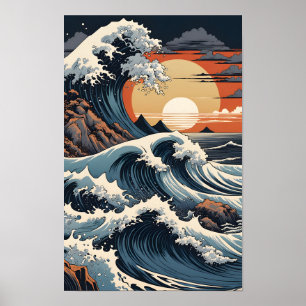 Poster Japonês Hokusai