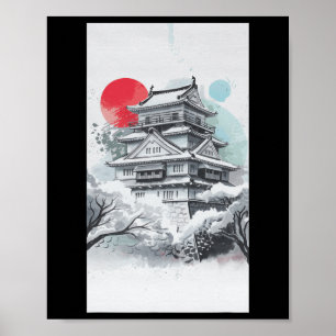 Poster Japonês Kioto Temple Karate Shinjuku