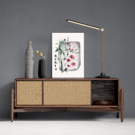 Poster Japonês Sakura Pink Cherry Blossoms Nature Earth