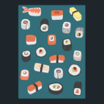Poster Japonês Sushi Nigiri Maki Roll<br><div class="desc">Arte japonesa de sushi comida para gourmets e comida e para aqueles com bom gosto.</div>