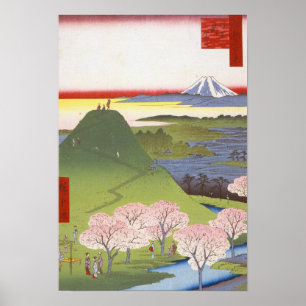 Poster "Japonês Ukiyo-e Hiroshige de Fuji novo"