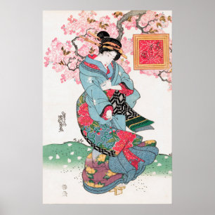 Poster Japonesa por Keisai Eisen (1828)