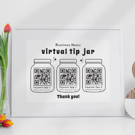 Poster Jar de Dica Virtual com 3 Código QR