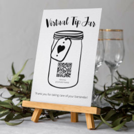 Poster Jar de Dica Virtual de Casamento com Código QR
