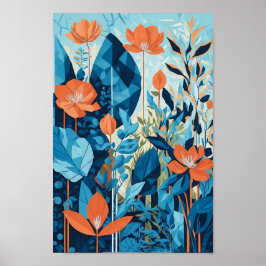 Poster Jardim abstrato geométrico, arte ai, DOWNLOADABLE,