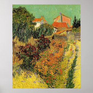 Póster Jardim atrás de uma Casa. Vincent van Gogh.