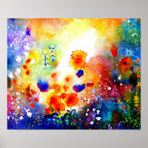 Poster Jardim azul do verão