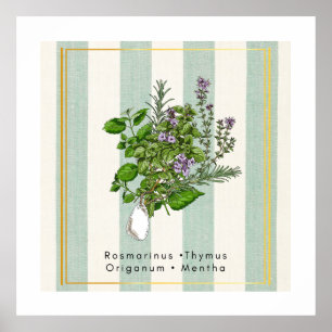 Poster Jardim Botânico de Ervas - Arte de Cozinha com Sál