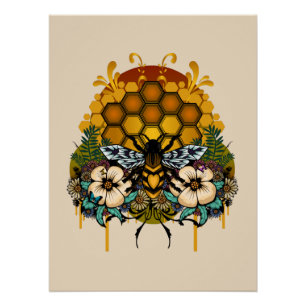 Póster Jardim Botânico de Mel Floral da Rainha