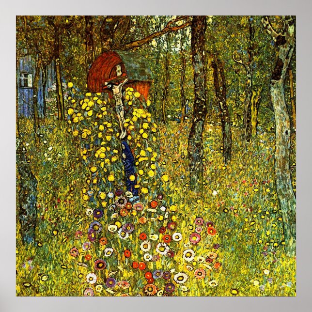 Póster Jardim com crucifixo por Gustav Klimt (Frente)