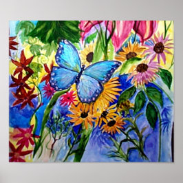 Póster Jardim da Borboleta Azul