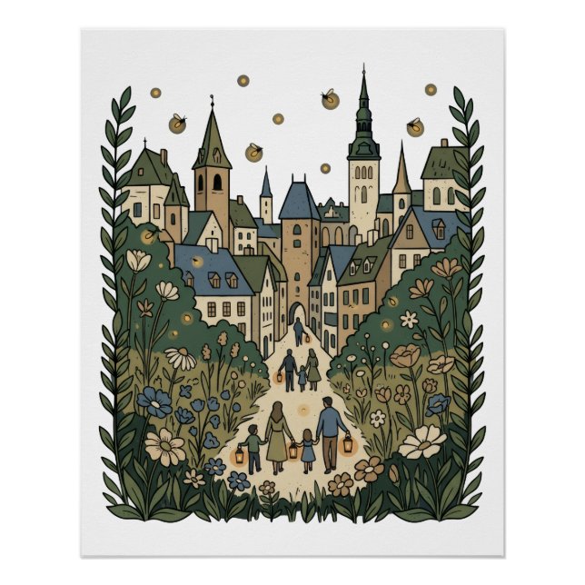 Póster Jardim da Cidade Outono (Frente)