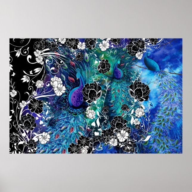 Póster Jardim da Flor de Pêacock Peacock (Frente)