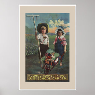 Poster Jardim da Vitória Escolar dos EUA de 1919 Cartaz M
