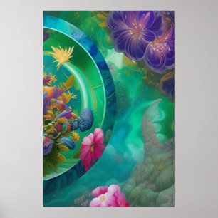 Poster Jardim de Abstrato Floral