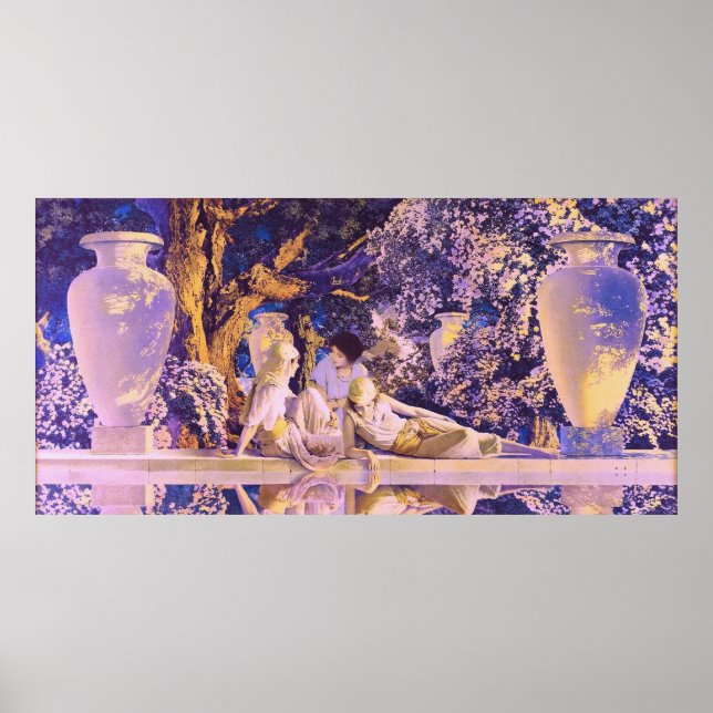 Póster Jardim de Alá, por Maxfield Parrish (Frente)