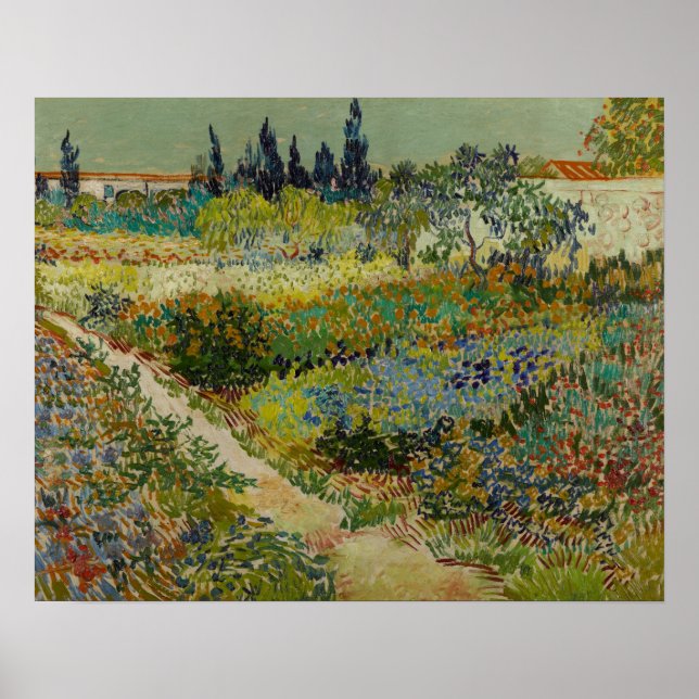 Póster Jardim de Arles (1888) por Van Gogh (Frente)