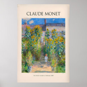 Poster Jardim de Artistas de Monet em Vétheuil Girassóis