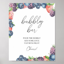 Poster Jardim de bagas em aquarela - bar borbulhante