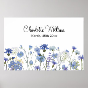 Poster Jardim de Bebê com Flores Silvestres em Aquarela A