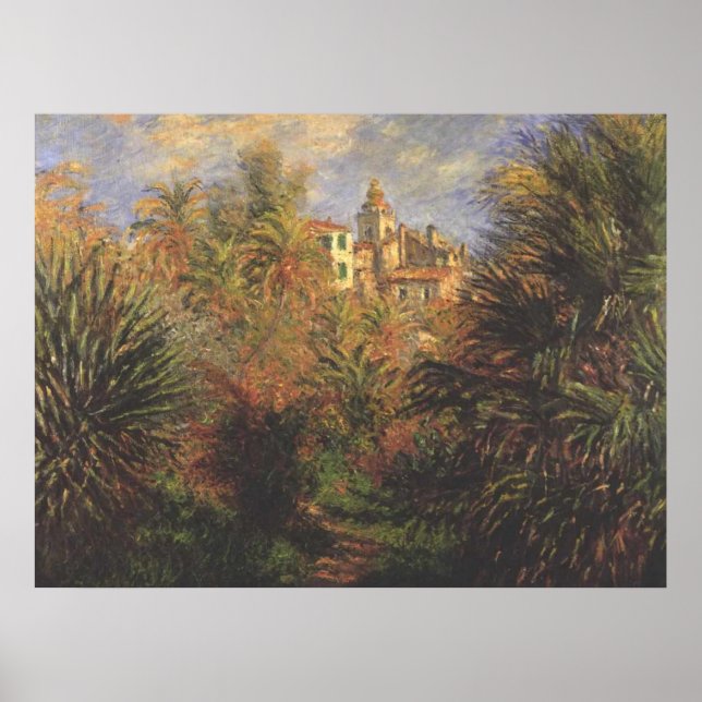 Poster Jardim de Bordighera - Claude Monet - c1900 (Frente)